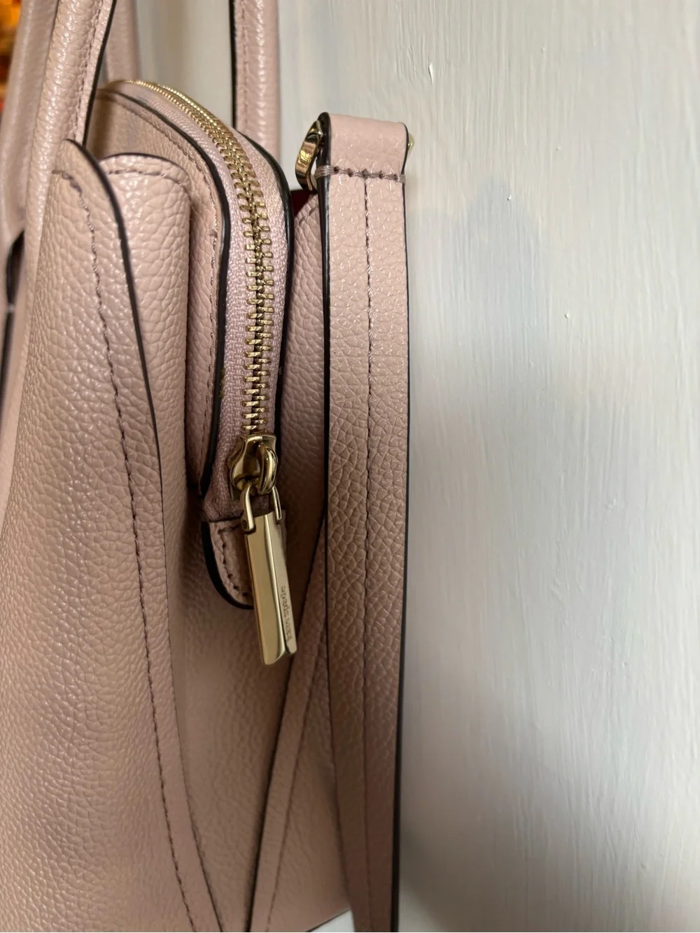 kate spade Blush Pink Pebbled Leather Satchel with Top Handles